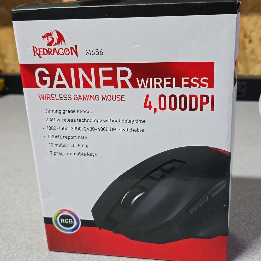 Redragon M656 Gainer Wireless Gaming Mouse, 4000 DPI 2.4Ghz Wireless Mouse